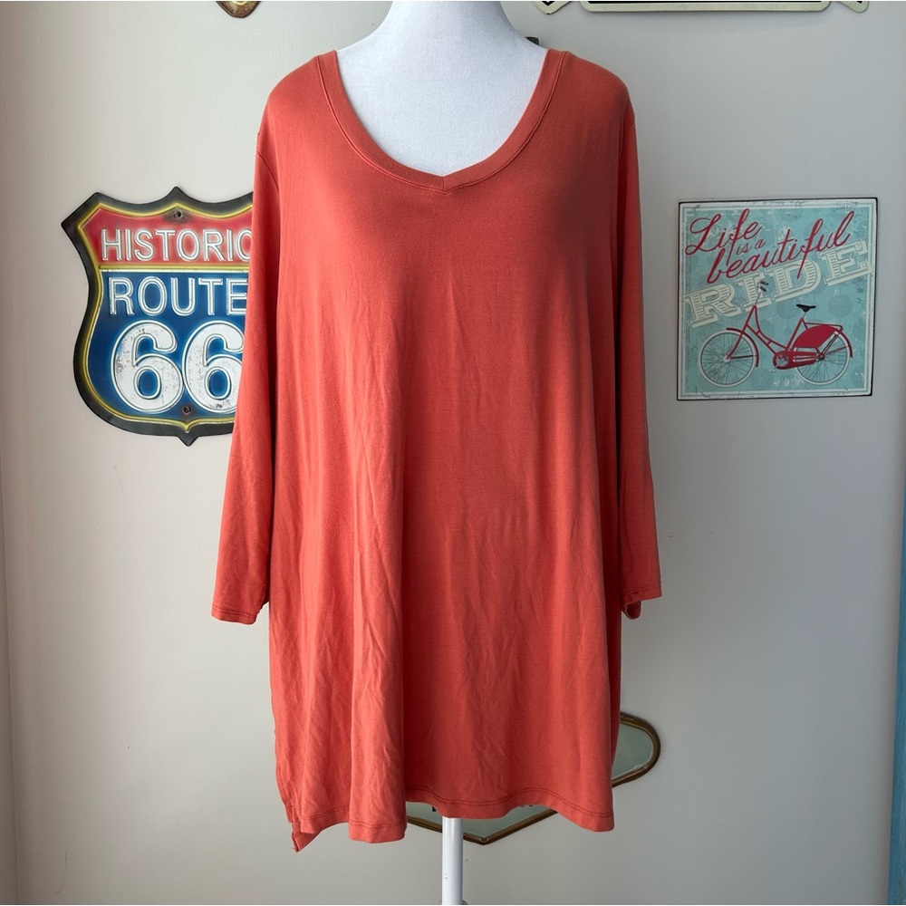 Tahari 3X Casual V-Neck Shirt